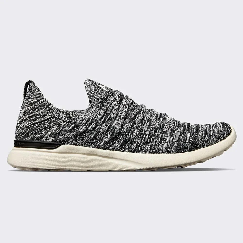 APL Techloom Wave Sneakers Snoes Heather Black/Pristine/Melange Womens 7.5